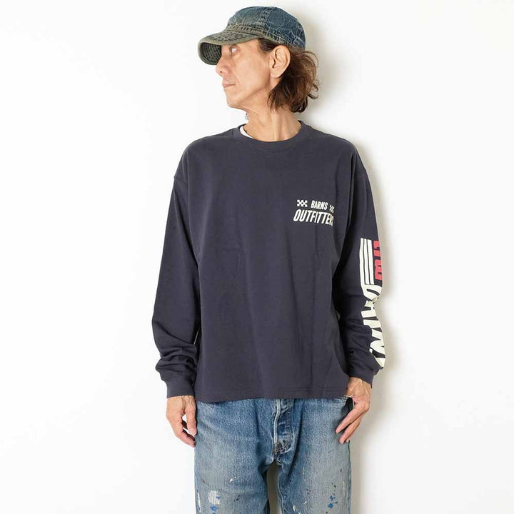 BARNS - BOXY L/S PRINT T-SHIRT - MOTORCYCLELADY - BR-25403