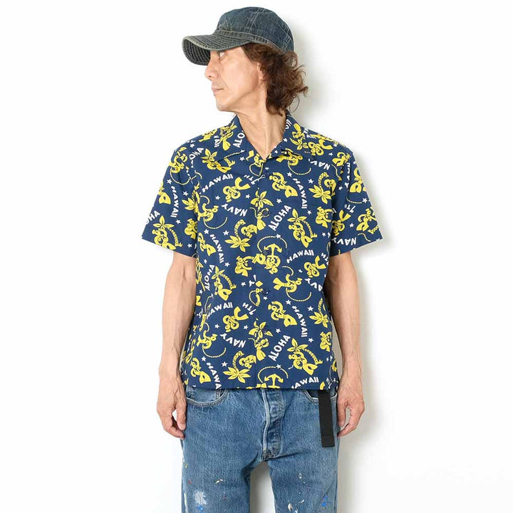 SUN SURF - COTTON RIPSTOP OPEN SHIRT - SAILOR MOKU STARS - SS39280