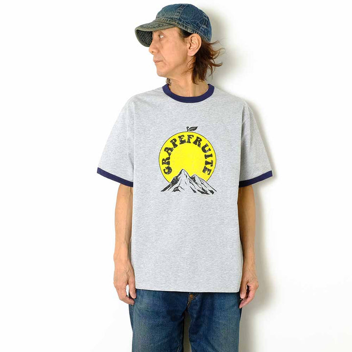 BARNS - RINGER PRINT TEE - GRAPEFRUITE - BR-25169