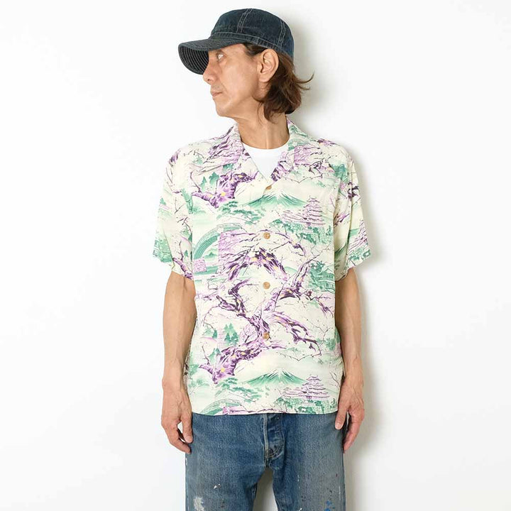 SUN SURF - RAYON HAWAIIAN SHIRT - SCENERY OF JAPAN - SS39422