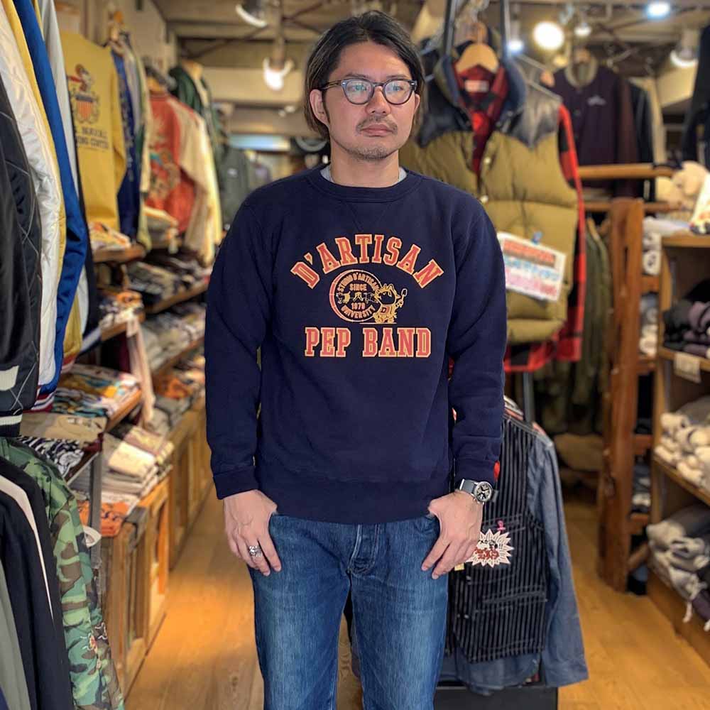 STUDIO D’ARTISAN - SET-IN CREWNECK SWEAT SHIRT - PEP BAND - 8124A