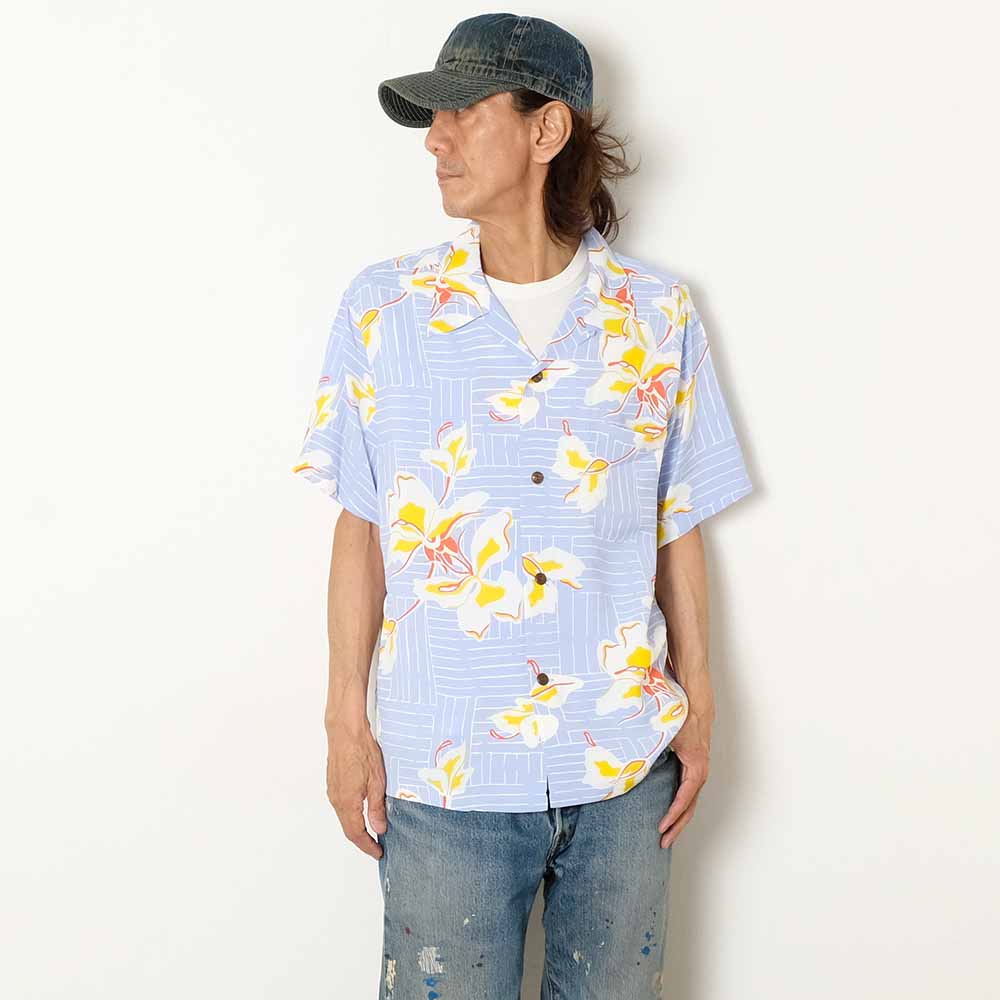 SUN SURF - S/S RAYON HAWAIIAN SHIRT - WHITE GINGER - SS39615