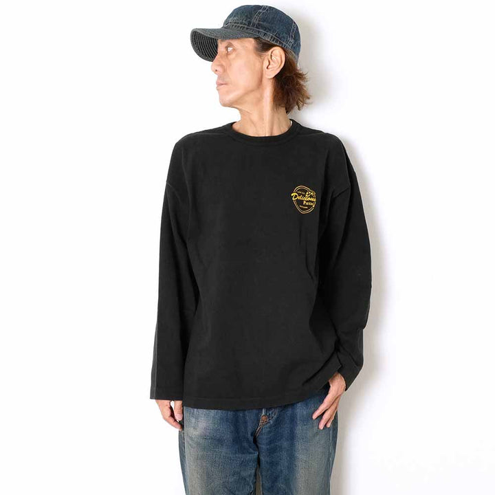BARNS - 10/- 90's Heavy Weight L/S Print T-shirt - Delicious PIZZA - BR-25407