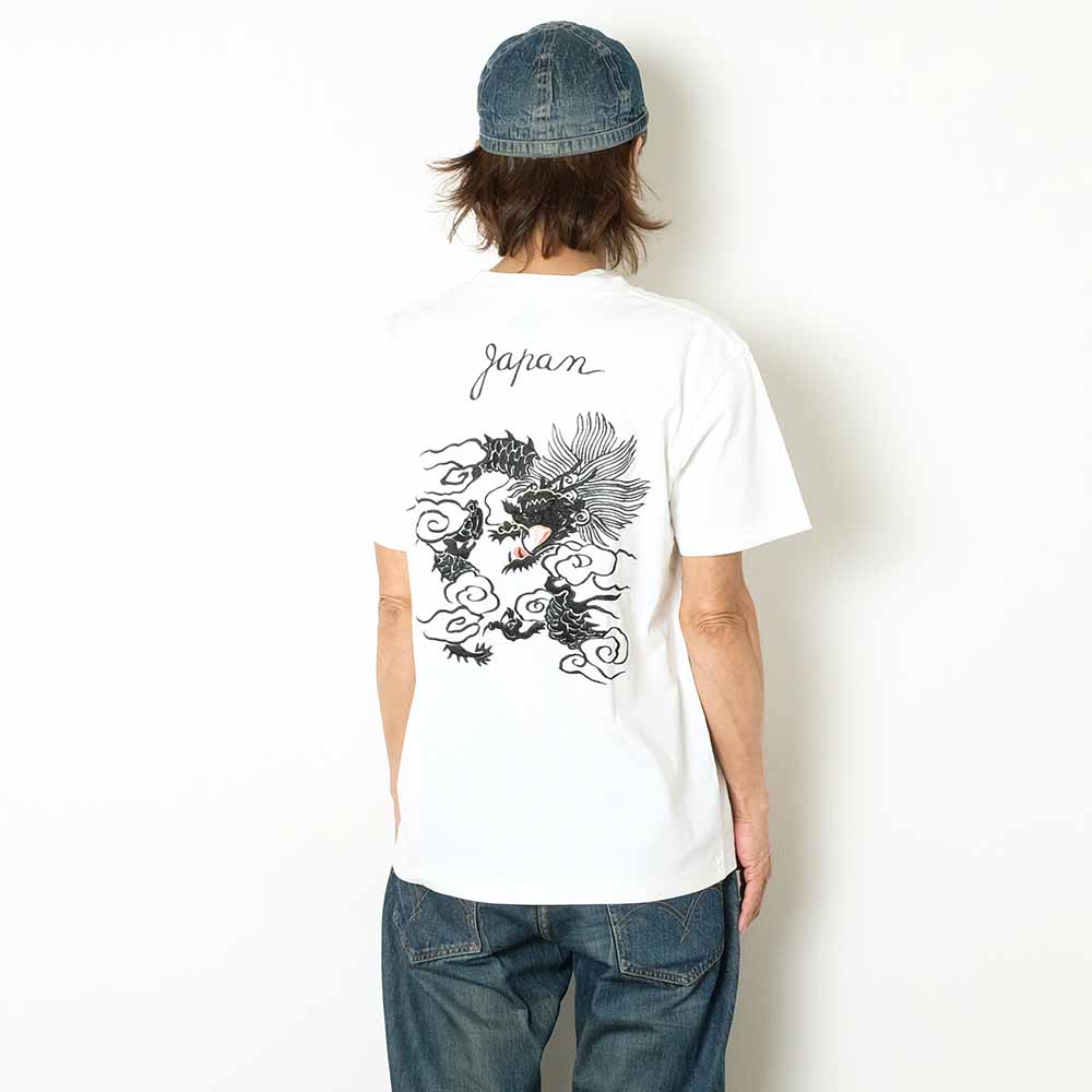 TAILOR TOYO - S/S SUKA T-SHIRT - EMBROIDERED - DRAGON - TT79588