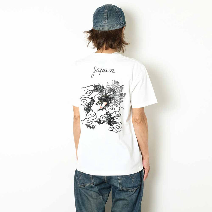 TAILOR TOYO - S/S SUKA T-SHIRT - EMBROIDERED - DRAGON - TT79588