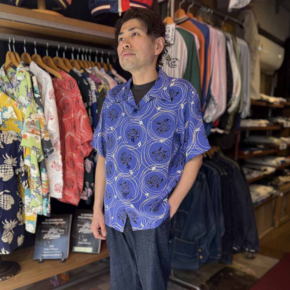 SUN SURF - S/S RAYON HAWAIIAN SHIRT - DRAGON GRID - SS39617