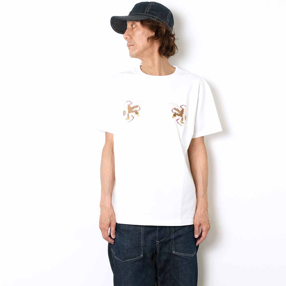 TAILOR TOYO - S/S SUKA T-SHIRT - EMBROIDERED - EAGLE & MT. FUJI - TT79392