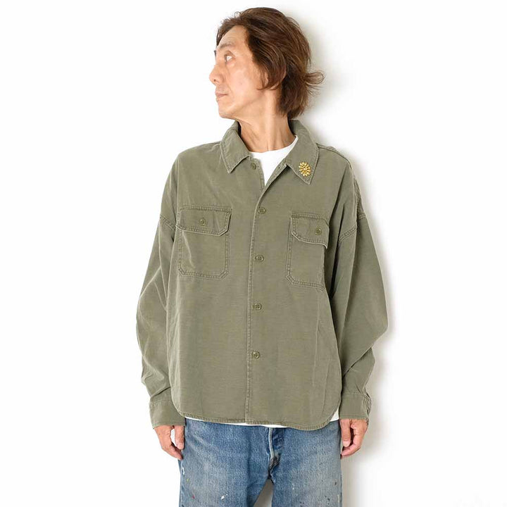 REMI RELIEF - WIDE MILITARY SHIRT - Big Flower Studs - RN2043SDP