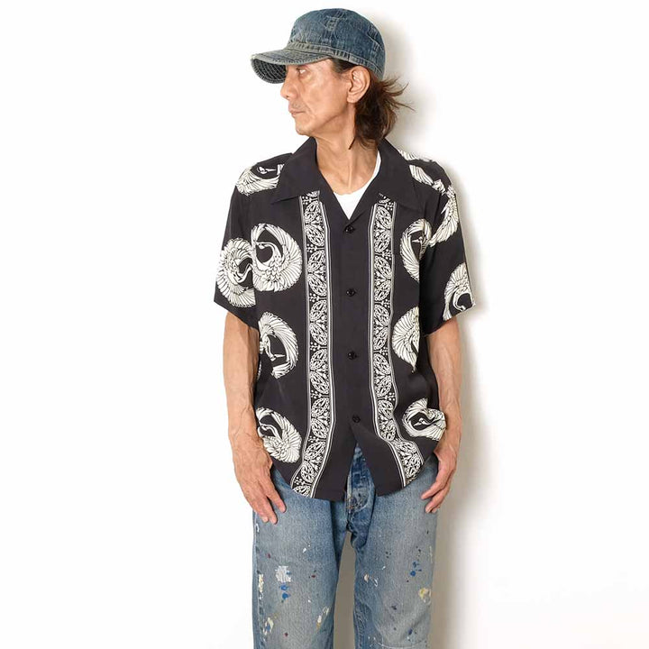 SUN SURF - RAYON HAWAIIAN SHIRT - ORIENTAL BORDER - SS39629