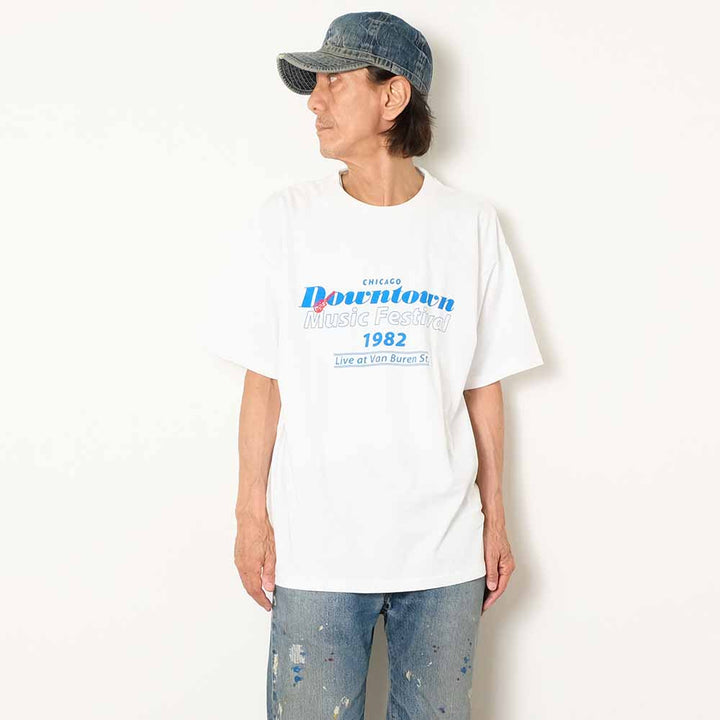 UNIVERSAL OVERALL - S/S PRINT T-SHIRT - DOUNTOUN - U2613219G-E