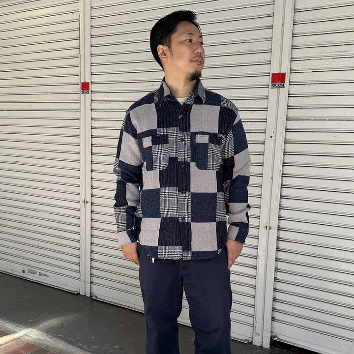 SUGAR CANE - Add Human Labor - PATCHWORK CHECK WORK SHIRT - SC29589