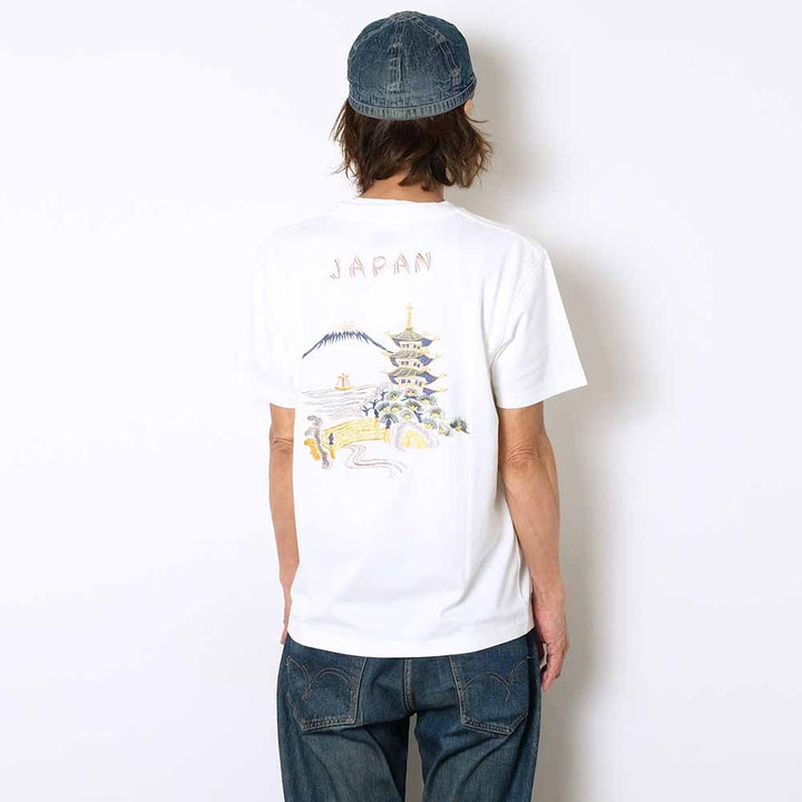 TAILOR TOYO - S/S SUKA T-SHIRT - EMBROIDERED - LANDSCAPE - TT79589
