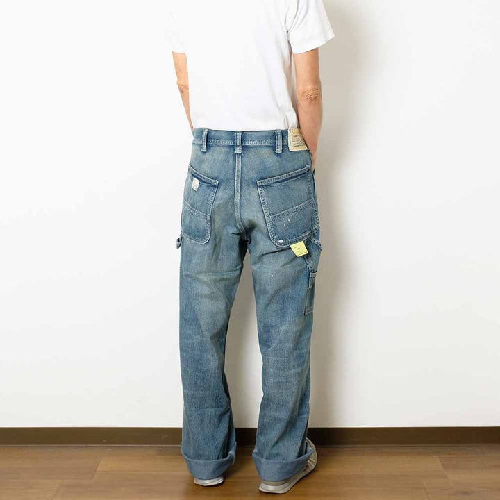 SUGAR CANE - 11oz. BLUE DENIM WORK PANTS - AGED MODEL - SC42549