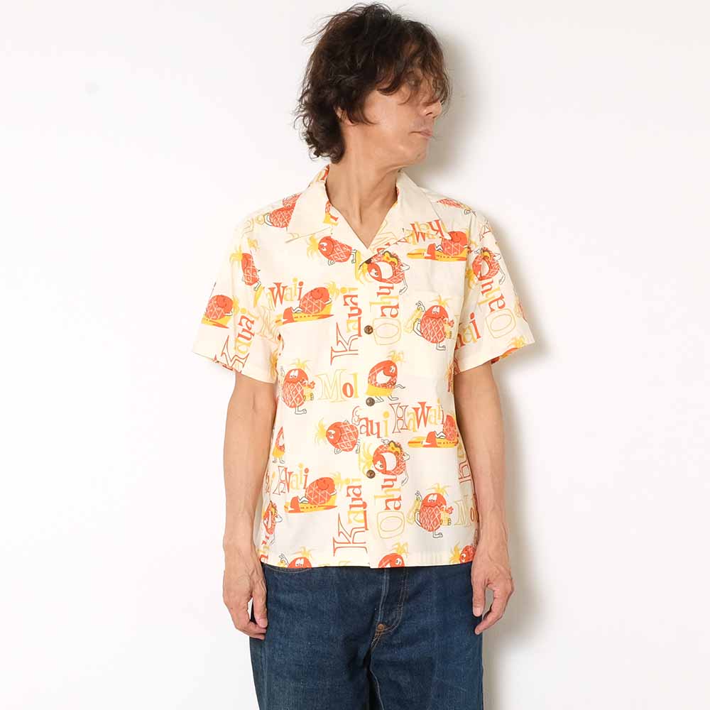 SUN SURF - COTTON BROAD OPEN SHIRT - PINEAPPLE ISLAND - by MOOKIE - SS39098