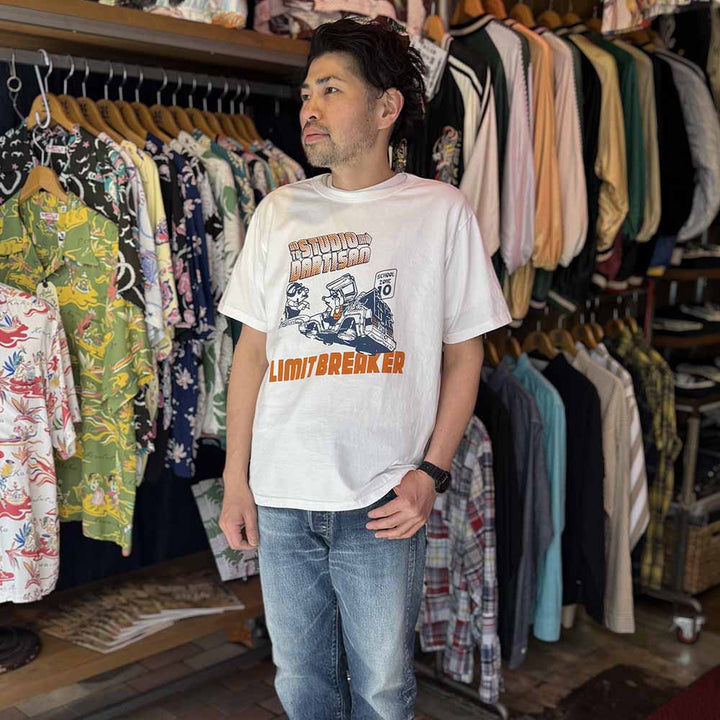 STUDIO D’ARTISAN - USA COTTON PRINT T-SHIRT - LIMIT BREAKER - 8180A