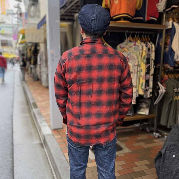 SUGAR CANE - COTTON OMBRE CHECK L/S WORK SHIRT - SC29723