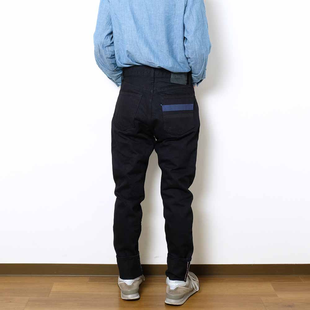 MOMOTARO JEANS - 15.7oz INDIGO × BLACK DENIM - NARROW TAPERED - MXJE3100