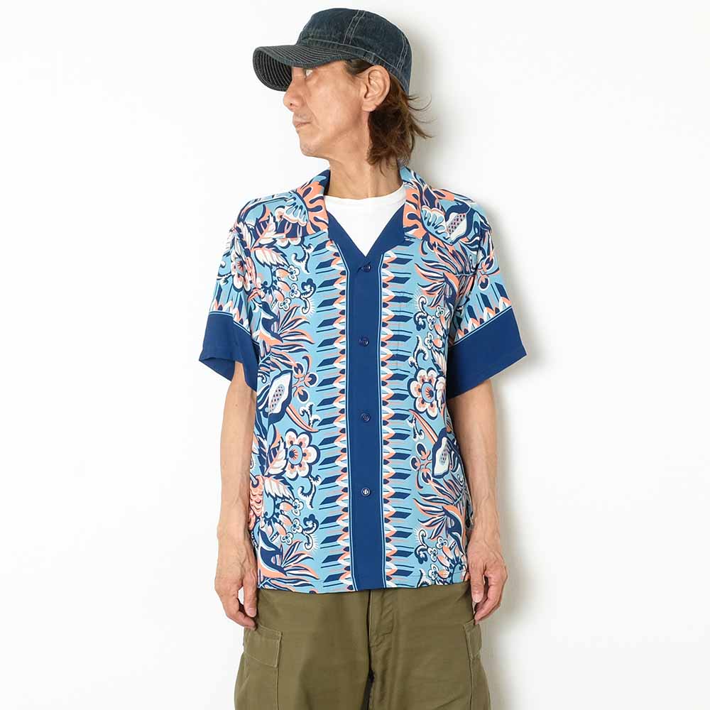 SUN SURF - RAYON HAWAIIAN SHIRT - FLOWER FIELD BORDER - SS39430