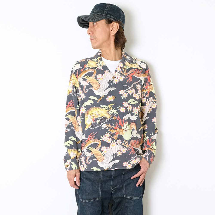 SUN SURF - L/S RAYON HAWAIIAN SHIRT - THE TRIANGULAR FIGHT - SS29404
