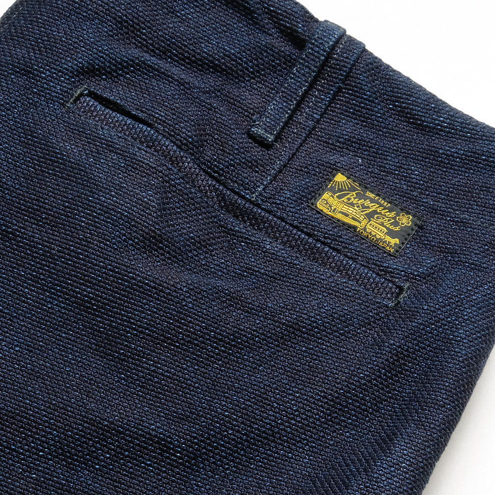 BURGUS PLUS - Lot.401Z Zip Fly - Indigo Dobby SASHIKO Trousers - 401Z-55