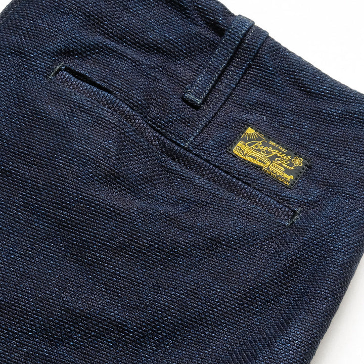 BURGUS PLUS - Lot.401Z Zip Fly - Indigo Dobby SASHIKO Trousers - 401Z-55