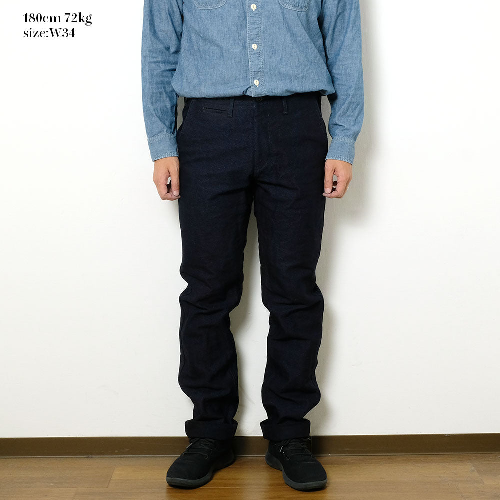 BURGUS PLUS - Lot.401Z Zip Fly - Indigo Dobby SASHIKO Trousers - 401Z-55