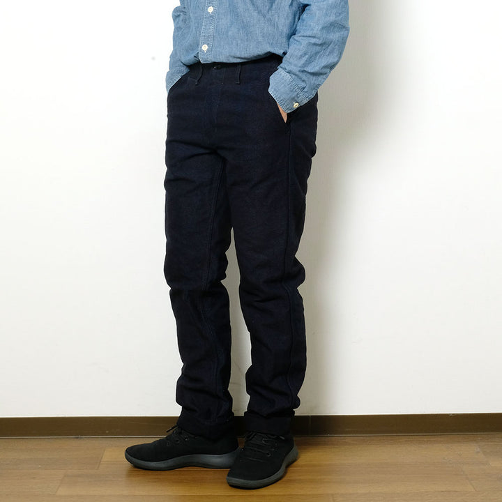 BURGUS PLUS - Lot.401Z Zip Fly - Indigo Dobby SASHIKO Trousers - 401Z-55