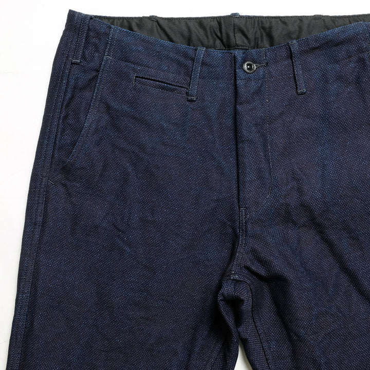 BURGUS PLUS - Lot.401Z Zip Fly - Indigo Dobby SASHIKO Trousers - 401Z-55