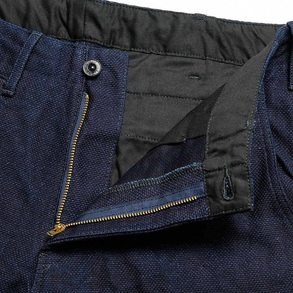 BURGUS PLUS - Lot.401Z Zip Fly - Indigo Dobby SASHIKO Trousers - 401Z-55