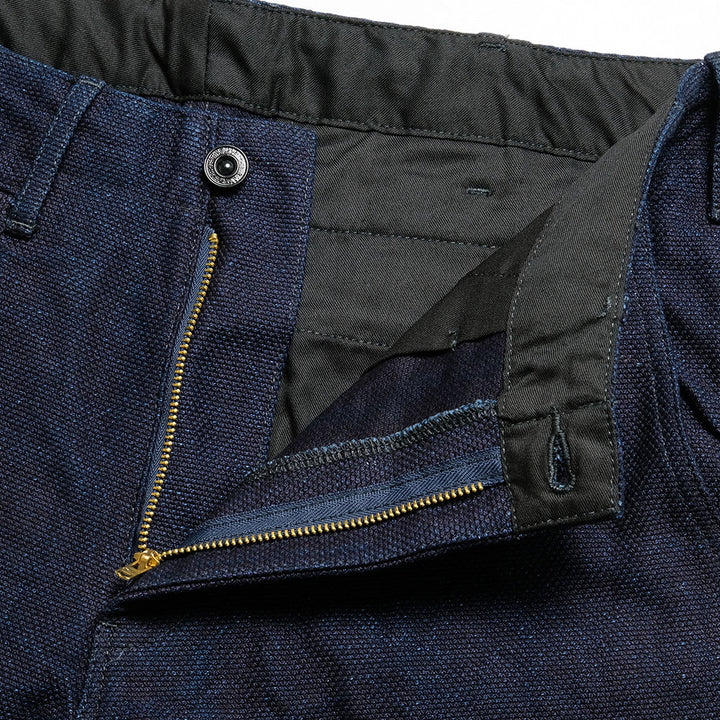 BURGUS PLUS - Lot.401Z Zip Fly - Indigo Dobby SASHIKO Trousers - 401Z-55
