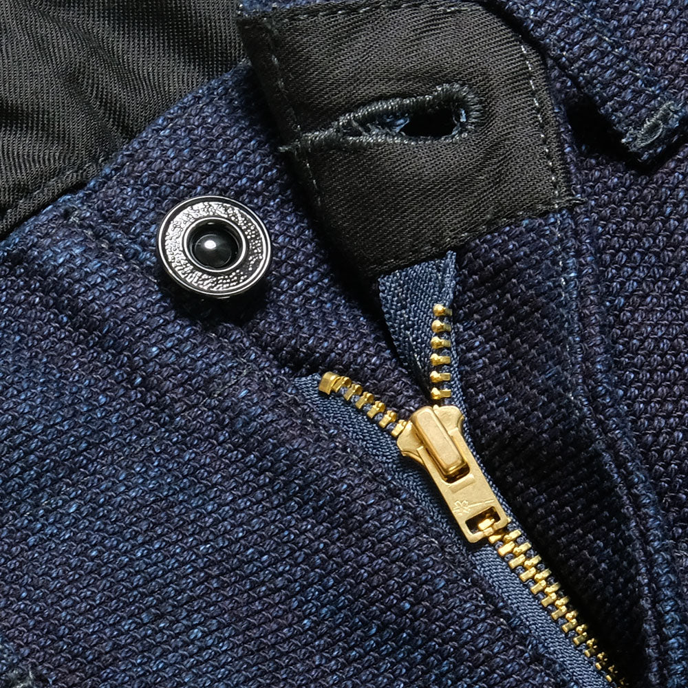 BURGUS PLUS - Lot.401Z Zip Fly - Indigo Dobby SASHIKO Trousers - 401Z-55