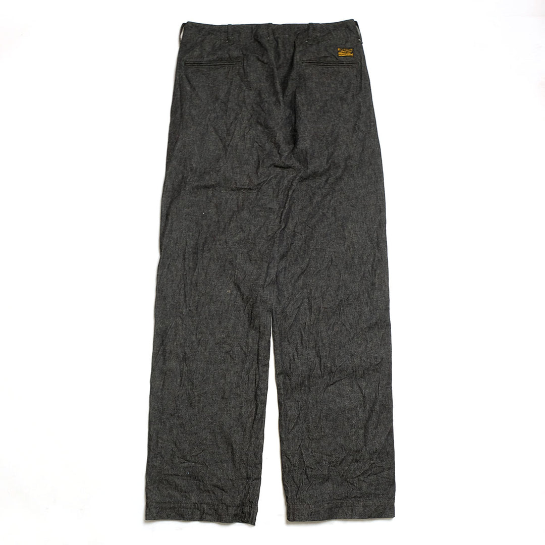 BURGUS PLUS - Lot.402Z - Military Trousers - Indigo Linen / Cotton Selvedge Denim - 402Z-11-ND