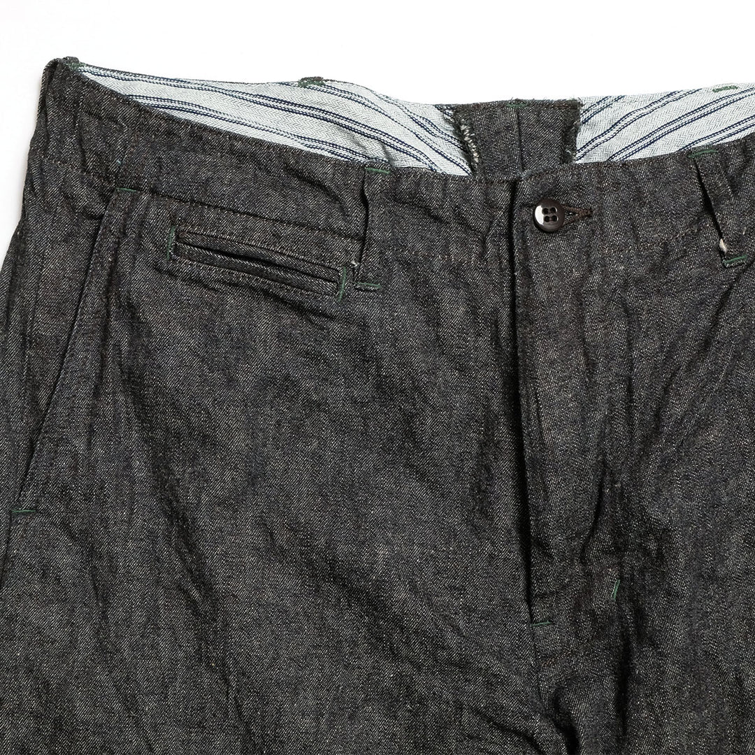 BURGUS PLUS - Lot.402Z - Military Trousers - Indigo Linen / Cotton Selvedge Denim - 402Z-11-ND