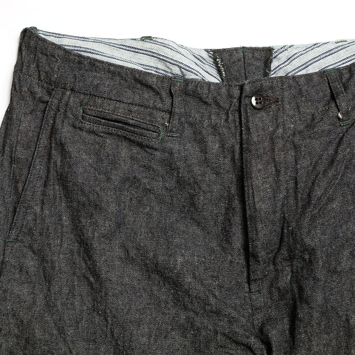 BURGUS PLUS - Lot.402Z - Military Trousers - Indigo Linen / Cotton Selvedge Denim - 402Z-11-ND