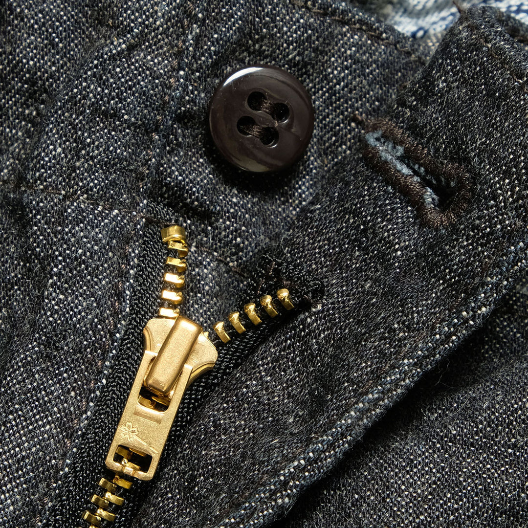 BURGUS PLUS - Lot.402Z - Military Trousers - Indigo Linen / Cotton Selvedge Denim - 402Z-11-ND