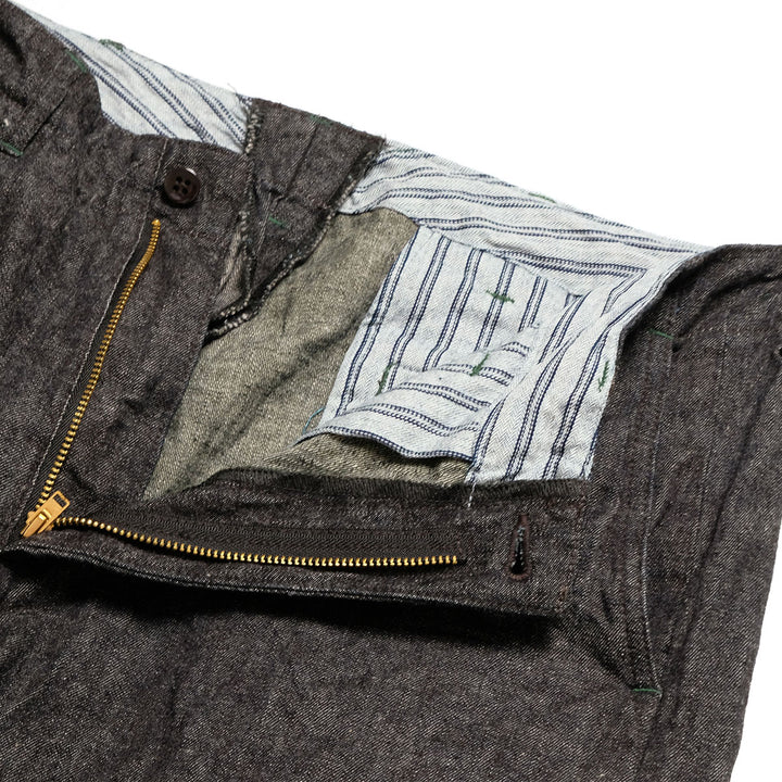 BURGUS PLUS - Lot.402Z - Military Trousers - Indigo Linen / Cotton Selvedge Denim - 402Z-11-ND