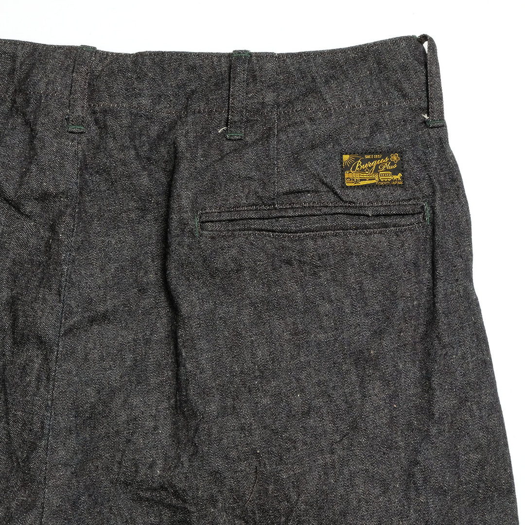BURGUS PLUS - Lot.402Z - Military Trousers - Indigo Linen / Cotton Selvedge Denim - 402Z-11-ND