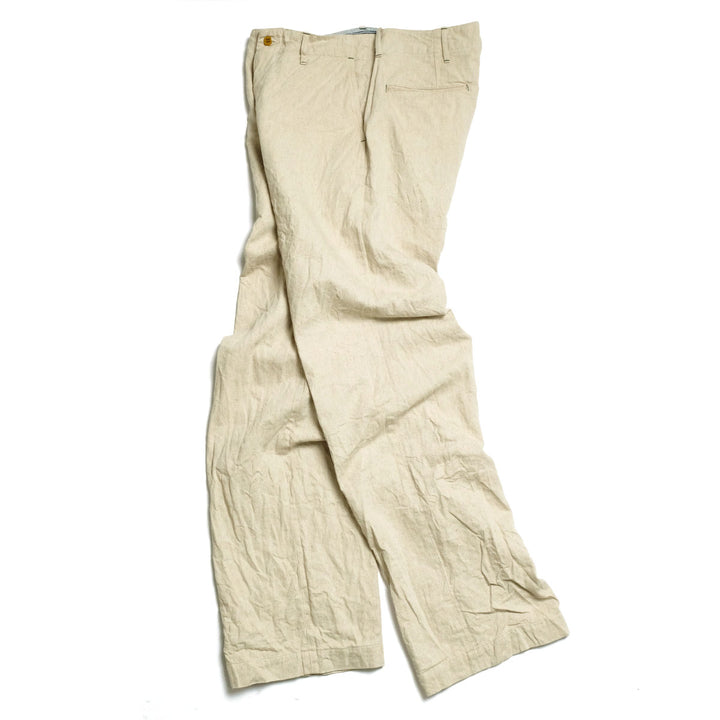 BURGUS PLUS - Lot.402Z - Military Trousers - Ecru Linen / Cotton Selvedge Denim - 402Z-11-OFW