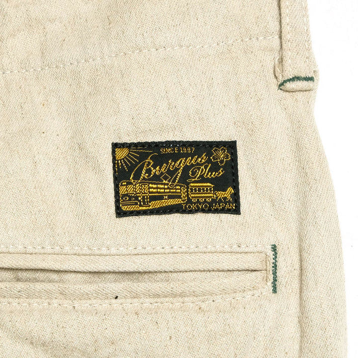 BURGUS PLUS - Lot.402Z - Military Trousers - Ecru Linen / Cotton Selvedge Denim - 402Z-11-OFW