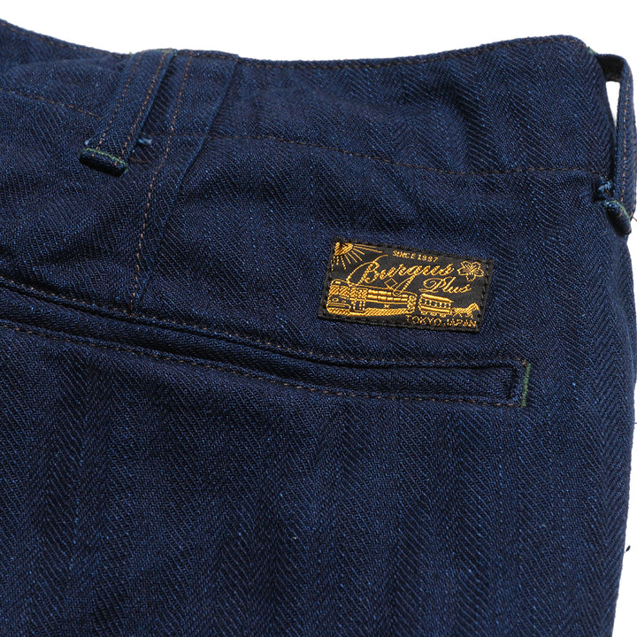 BURGUS PLUS - Lot.402Z - Military Trousers - Indigo Herringbone - 402Z-34