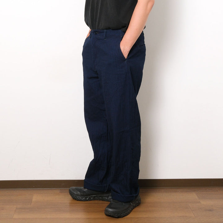 BURGUS PLUS - Lot.402Z - Military Trousers - Indigo Herringbone - 402Z-34