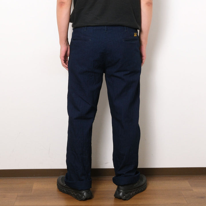 BURGUS PLUS - Lot.402Z - Military Trousers - Indigo Herringbone - 402Z-34