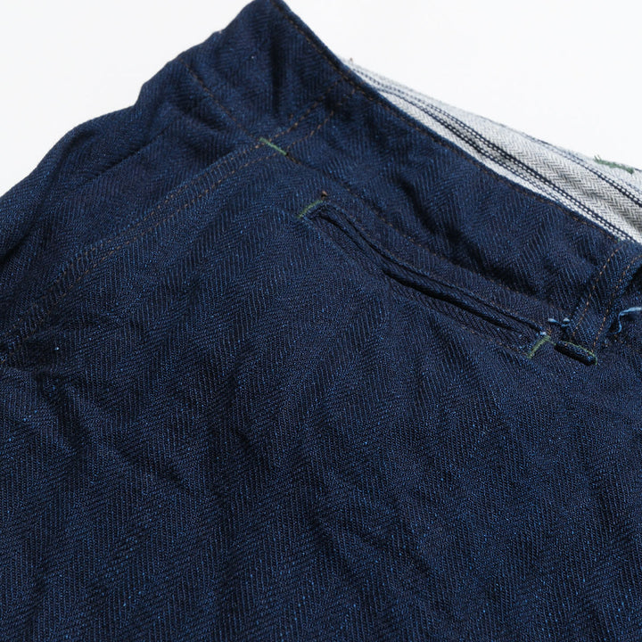BURGUS PLUS - Lot.402Z - Military Trousers - Indigo Herringbone - 402Z-34
