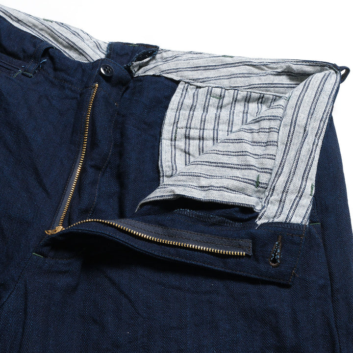 BURGUS PLUS - Lot.402Z - Military Trousers - Indigo Herringbone - 402Z-34