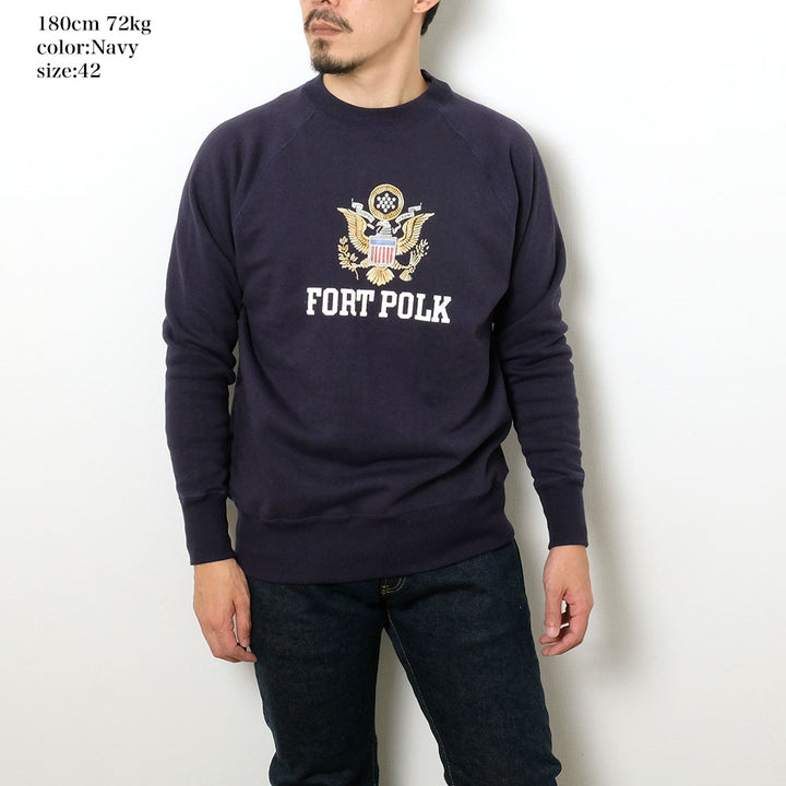 WAREHOUSE - Lot.409 - RAGLAN CREW SWEAT - FORT POLK - 409FOR-23