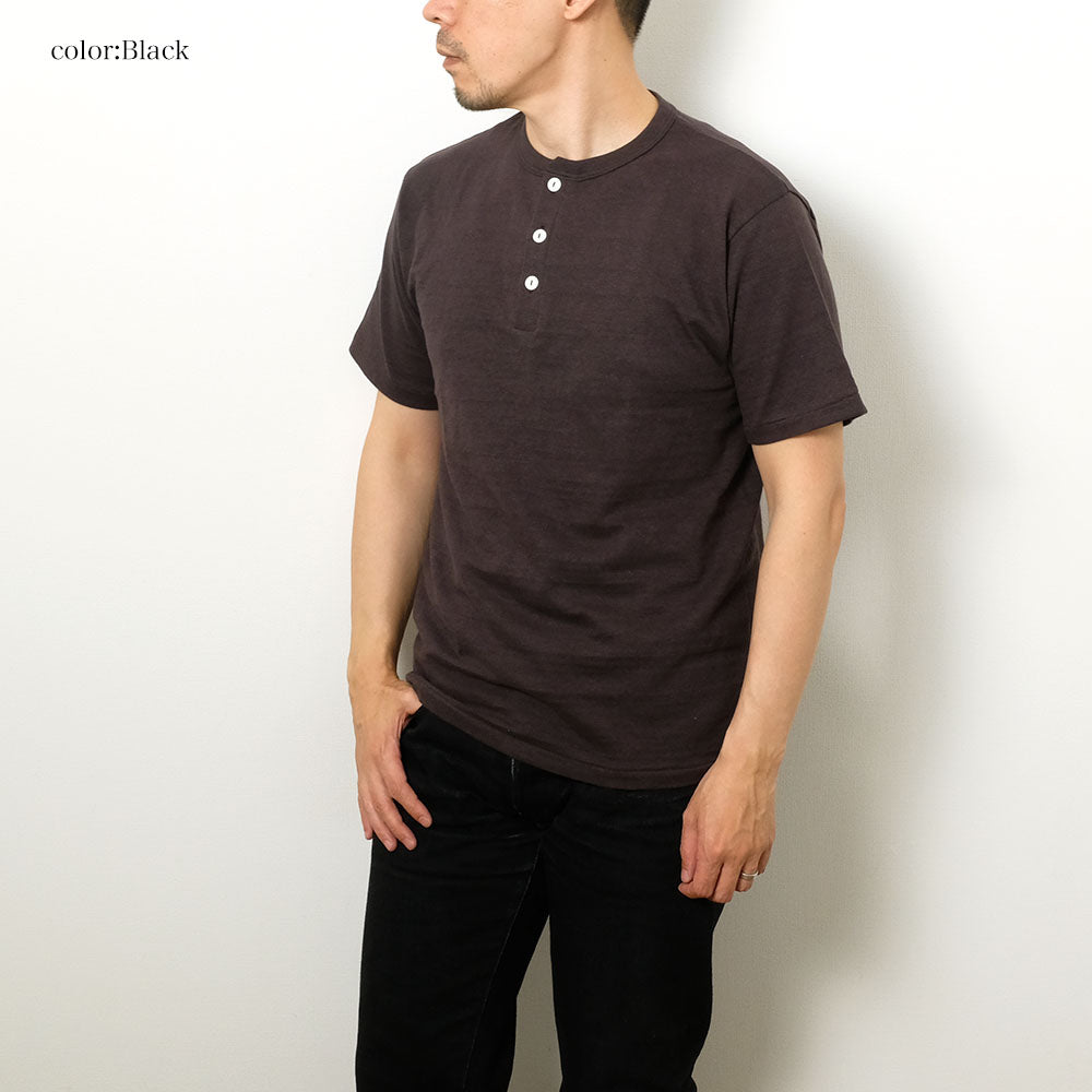 WAREHOUSE - Lot.4601 HENLEY NECK T-SHIRT - 4601HE-26