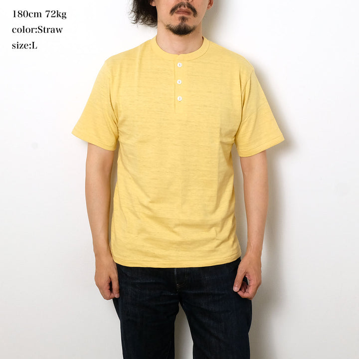 WAREHOUSE - Lot.4601 HENLEY NECK T-SHIRT - 4601HE-26