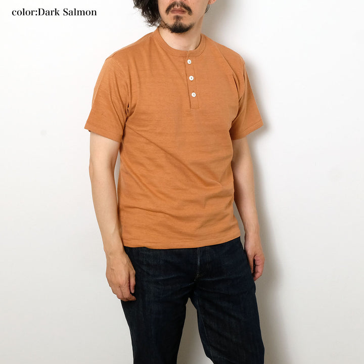 WAREHOUSE - Lot.4601 HENLEY NECK T-SHIRT - 4601HE-26