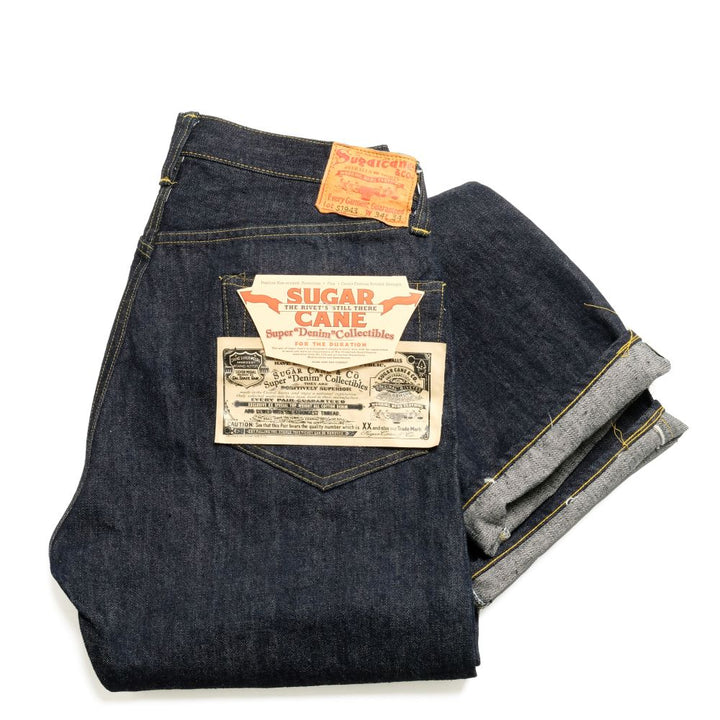 SUGAR CANE Super - Denim - Collectibles #09 13.5oz. BLUE DENIM WAIST OVERALLS - S1943 - MODEL - SC49009