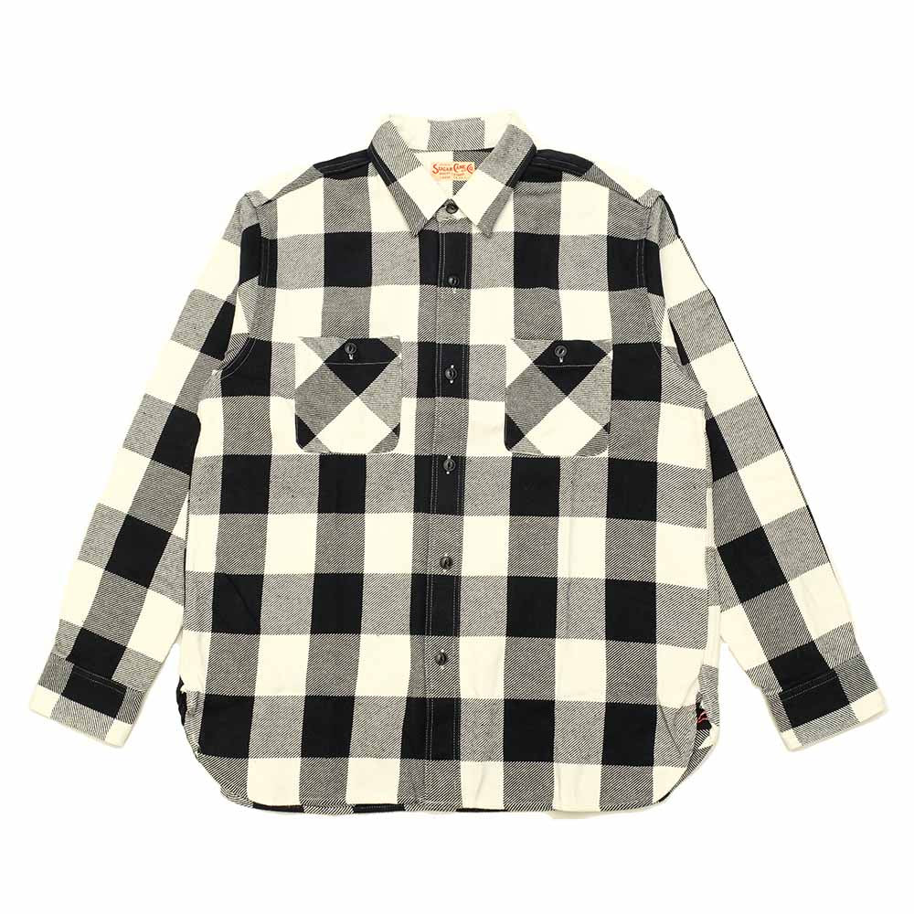 SUGAR CANE - TWILL CHECK WORK SHIRT - SC29357